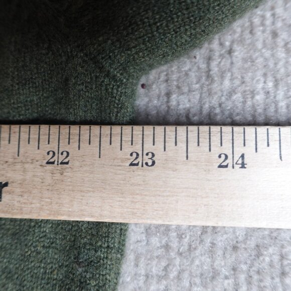 Oliver & James Mens Sweater Large Green Olive Raglan 100% Cashmere - Picture 6 of 11